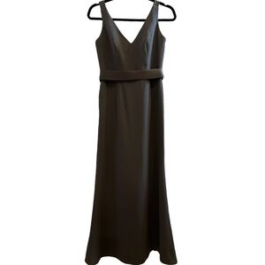 White by Vera Wang Charcoal Crepe Bridesmaid Dress Size 6